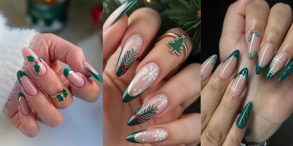 Read more about the article 18 Dazzling Green Christmas French Tip Nail Designs to Light Up Your Holidays