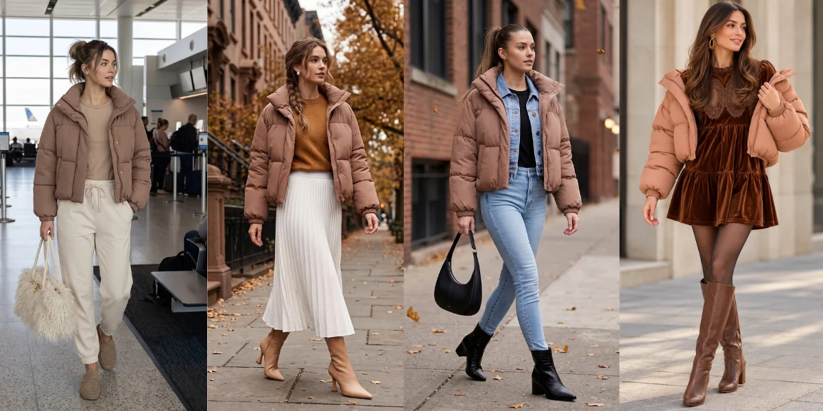 Read more about the article Light Brown Puffer Jacket Outfit: 21 Chic Styling Ideas You’ll Adore